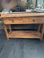 Side table oud hout, Huis en Inrichting, Tafels | Sidetables, Ophalen, 100 tot 150 cm, Zo goed als nieuw, 25 tot 50 cm