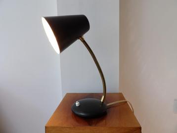 Fifties Bureaulamp, zwart/messing beschikbaar voor biedingen