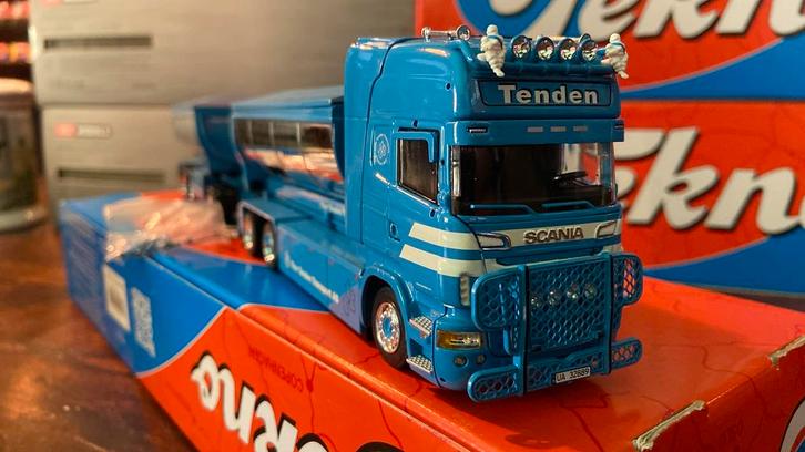 Tekno Scania Tenden haakarm, Hobby en Vrije tijd, Modelauto's | 1:50, Zo goed als nieuw, Bus of Vrachtwagen, Tekno, Ophalen of Verzenden