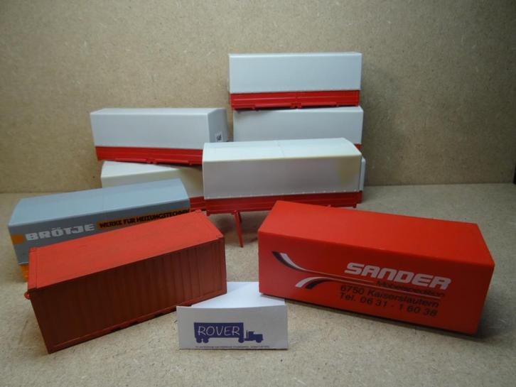 HERPA 1:87, Setje van 9 x Op/Afzet/Wissel-bakken, Zie Foto`s, Hobby en Vrije tijd, Modelauto's | 1:87, Zo goed als nieuw, Overige typen