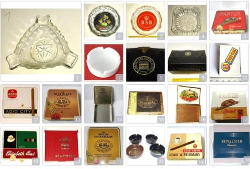 Vintage Asbakken Retro Nostalgische Sigarendozen blikken, Verzamelen, Rookartikelen, Aanstekers en Luciferdoosjes, Gebruikt, Asbak