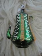 Mooie oude glazen kerstbal koffiepot (groen), Ophalen of Verzenden, Gebruikt