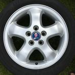 Saab alu R16 velgen zeer nette staat met goede all season, 205 mm, Band(en), 16 inch, Gebruikt