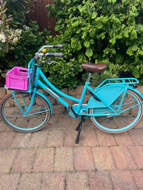 Popal 24 inch meisjesfiets – lichtblauw – met kratje, Fietsen en Brommers, Fietsen | Meisjes, Zo goed als nieuw, 24 inch, Handrem