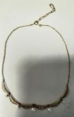 antieke ketting - verstelbaar - goud kleur - parels - design, Overige materialen, Gebruikt, Ophalen of Verzenden, Met edelsteen