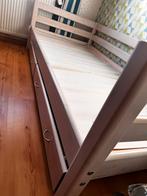 Mooi white-wash bed - inclusief lattenbodem, Ophalen, Eenpersoons, Hout, 100 cm