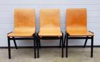 3 x Ronald Rainer schoolstoelen vintage kerk stoelen hout, Huis en Inrichting, Bruin, Ophalen of Verzenden, Zo goed als nieuw
