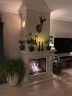 Gashaard Kallfire Fura 75 inclusief natuurstenennschouw, Ophalen, Gebruikt, Vrijstaande haard, Gashaard