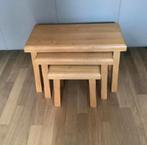 Blank Eiken NestTafels - 3 Stuks bijzet tafels, Huis en Inrichting, Tafels | Bijzettafels, Ophalen, Minder dan 45 cm, Minder dan 55 cm