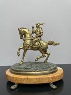 Antieke bronzen ridder te paard, Antiek en Kunst, Antiek | Koper en Brons, Ophalen of Verzenden, Brons