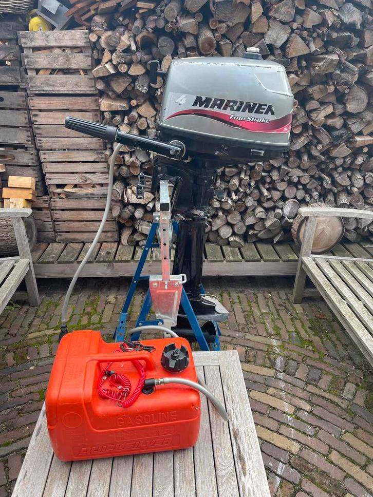 Mariner 4pk 4-takt langstaart, Watersport en Boten, Buiten- en Binnenboordmotoren, Gebruikt, Benzine, Buitenboordmotor, Minder dan 5 pk