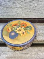 Vintage Koekjestrommel met Bloemmotief, Ophalen of Verzenden