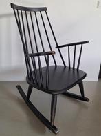 retro Deens design spijlenstoel zwarte schommel-stoel zwart, Ophalen, Zwart, Eén, Hout