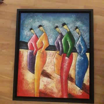 Schilderij standing men op canvas beschikbaar voor biedingen