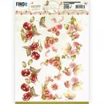 Precious Marieke CD11941 Beautiful Butterflies red 3D knipve, Hobby en Vrije tijd, Kaarten | Zelf maken, Dieren, ., Nieuw, Ophalen of Verzenden