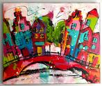 “Kleurrijk Amsterdam”, origineel schilderij van Liz, Antiek en Kunst, Ophalen
