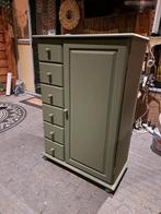Vintage groene soekkast met lades en deur, Ophalen of Verzenden, Gebruikt