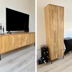 WOOOD New Gravure Tv-meubel + Hoge opbergkast, Huis en Inrichting, Kasten | Televisiemeubels, Ophalen, 100 tot 150 cm, Zo goed als nieuw