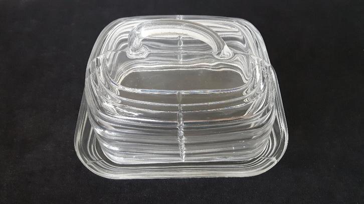 (B) Glazen art deco kaastolp, Huis en Inrichting, Keuken | Servies, Zo goed als nieuw, Overige typen, Overige stijlen, Glas, Ophalen of Verzenden