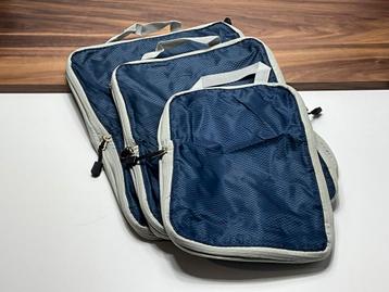 Reisopbergtas indrukbaar met 2 ritsen - set van 3 stuks beschikbaar voor biedingen