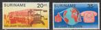 576. Suriname Rep. 730/31 pfr. 100 jaar Telefoon, Postzegels en Munten, Postzegels | Suriname, Ophalen of Verzenden, Postfris