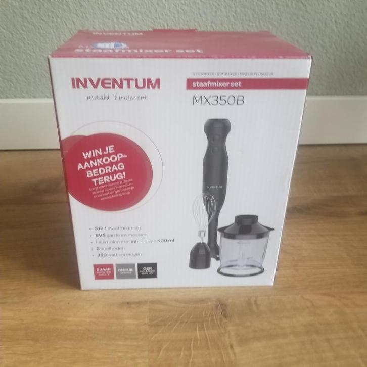 Inventum MX350B Staafmixer Set - Nieuw in doos!, Witgoed en Apparatuur, Blenders, Ophalen of Verzenden