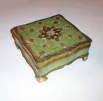 Doosje Kistje Florentijns Groen Goudkleurig Brocant, Antiek en Kunst, Verzenden