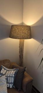 2x taupe boomstam vloerlamp -staande lampen -vloerlampen, Huis en Inrichting, Ophalen, Gebruikt, Hout, 150 tot 200 cm