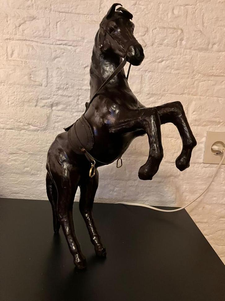 Vintage leren paardje - Decoratief object, Verzamelen, Retro, Huis en Inrichting, Ophalen of Verzenden