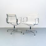 6x Vitra EA 107 Wit Netweave - Chroom, Wit, Ophalen of Verzenden, Zo goed als nieuw, Metaal