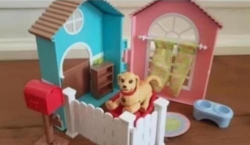 Mattel 2005- Barbie- hond met hok en spullen- set compleet, Verzamelen, Poppen, Zo goed als nieuw, Fashion Doll, Ophalen