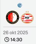 Feyenoord - PSV ticket VAK D, Tickets en Kaartjes, Sport | Voetbal, Losse kaart, Eén persoon, Oktober