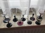 Borrelglaasjes 9 st. met donkere voet ,  hoog 11/5 cm gaaf, Ophalen of Verzenden, Zo goed als nieuw, Borrel- of Shotglas