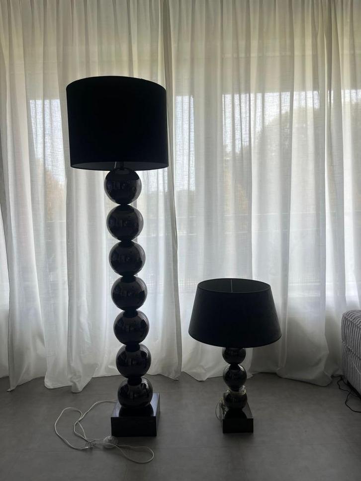 Luxe set bollampen - 2x tafellamp & 1x grote lamp (z.g.a.n.), Huis en Inrichting, Lampen | Vloerlampen, Zo goed als nieuw, Minder dan 100 cm