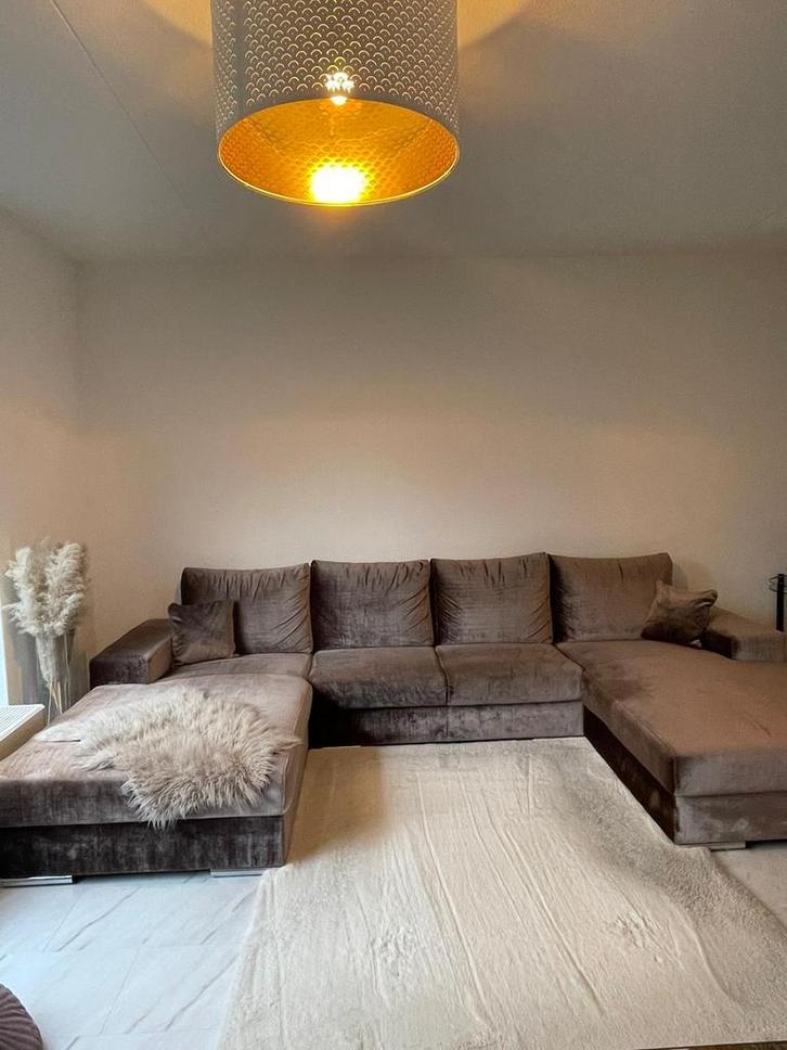 U-vorm Bankstel, Huis en Inrichting, Banken | Bankstellen, Gebruikt, Vierpersoons of meer, Stof, Ophalen