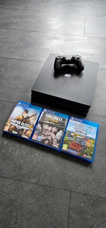 PS4 Pro + 2 Controllers + 3 Games beschikbaar voor biedingen
