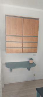 Bureau met bovenkast in mintgroen en kersenkleur, Ophalen, Gebruikt