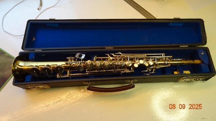 Weltklang Junior sopraansax, Muziek en Instrumenten, Blaasinstrumenten | Saxofoons, Gebruikt, Sopraan, Met koffer, Ophalen of Verzenden