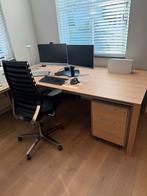 Bureau met zijvleugel, bureaulade, dressoir en bureaustoel, Huis en Inrichting, Bureaus, Ophalen, Gebruikt, Bureau