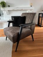 Donkergroene / taupe fauteuil van Profijt Meubel, Ophalen, Zo goed als nieuw, 75 tot 100 cm, 50 tot 75 cm