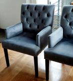 2 stuks eetkamerstoelen grijs met ring, Huis en Inrichting, Stoelen, Ophalen, Twee, Grijs, Landelijk
