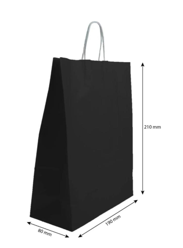 Papieren draagtasje 190x210 mm Zwart 100 stuks, Hobby en Vrije tijd, Feestartikelen, Nieuw, Overige, Ophalen of Verzenden