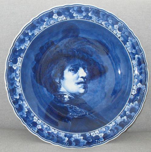 delftsblauw wandbord Porcelynefles 1977 J.Ket Rembrandt, Antiek en Kunst, Antiek | Wandborden en Tegels, Ophalen of Verzenden