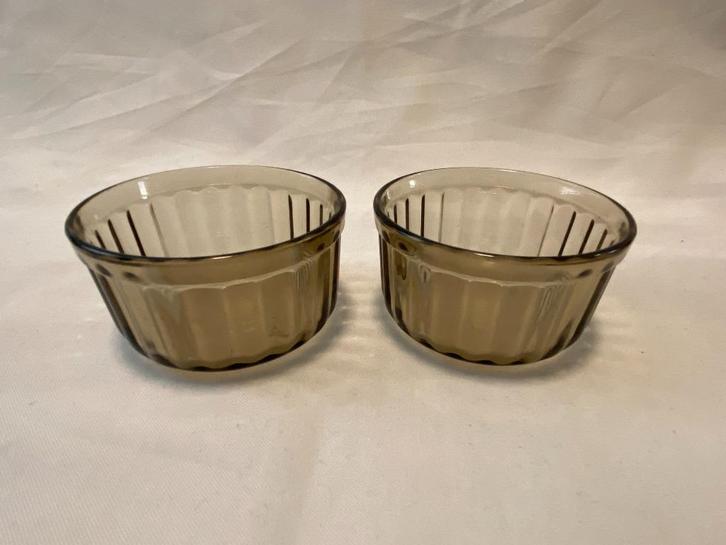 Retro Set van 2 Arcopal France dessert schaaltje Soufflebakj, Huis en Inrichting, Keuken | Servies, Gebruikt, Schaal of Schalen