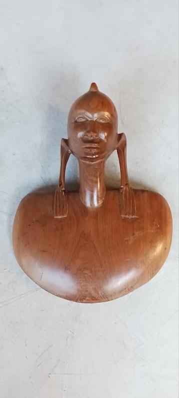 AFRIKAANS HOUTEN PLAQUETTE VROUWEN HOOFD TRADITIONEEL HAAR beschikbaar voor biedingen