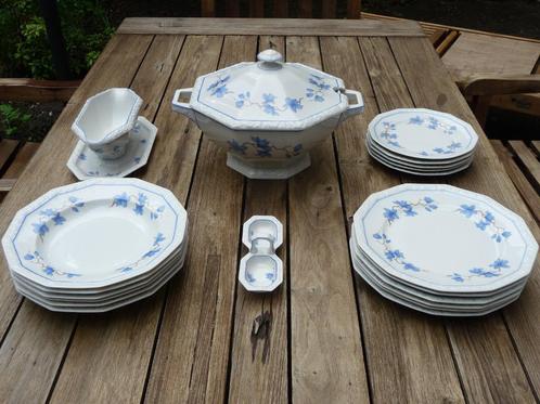 Rosenthal Maria blaue Magnolienranke top-eetservies US-zone, Antiek en Kunst, Antiek | Servies compleet, Ophalen