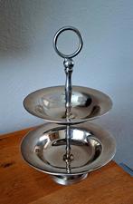 Z.g.a.n! Rvs barok stijl etagère 2 laags, Huis en Inrichting, Woonaccessoires | Etagères, Ophalen of Verzenden, Zo goed als nieuw