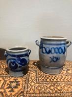 2 keulse potten met oren zoutpot zuurkoolpot, Antiek en Kunst, Antiek | Keramiek en Aardewerk, Ophalen