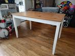 IKEA LERHAMN eettafel – licht antiekbeits / wit – 118x74 cm, Ophalen, Gebruikt, 100 tot 150 cm, 50 tot 100 cm
