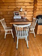 Gratis 3 Vintage Eetkamerstoeltjes jaren 70 - Set van 3, Huis en Inrichting, Gebruikt, Drie, Wit, Ophalen of Verzenden